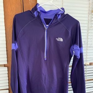 purple north face quarter zip
